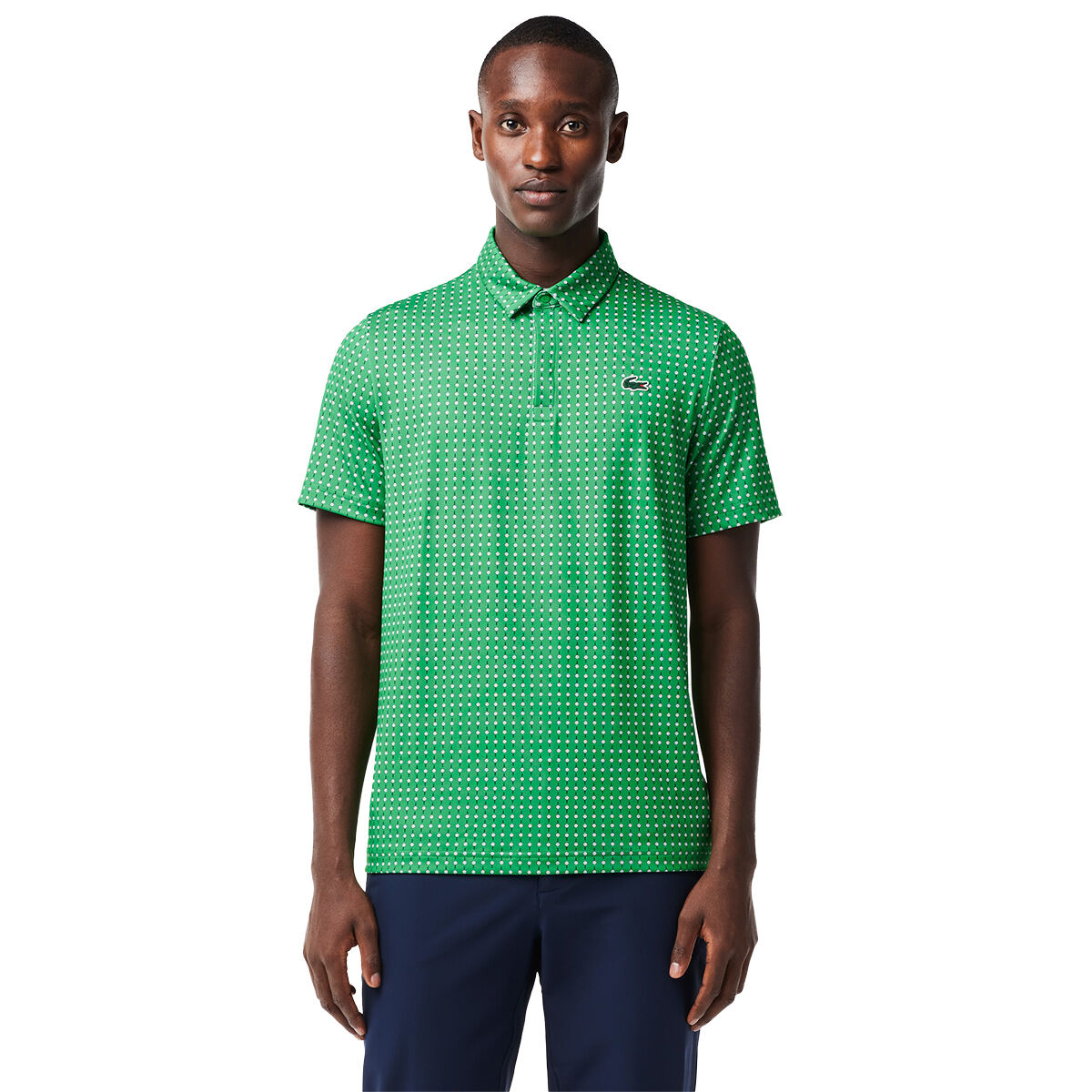 Lacoste Men’s All-Over Print Golf Polo Shirt, Mens, Green, Large | American Golf