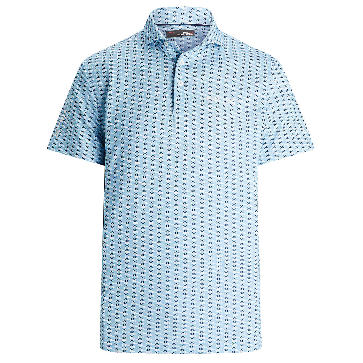 Ralph Lauren Men’s Print Custom Slim Fit Performance Golf Polo Shirt, Mens, Powder blue, Small | American Golf