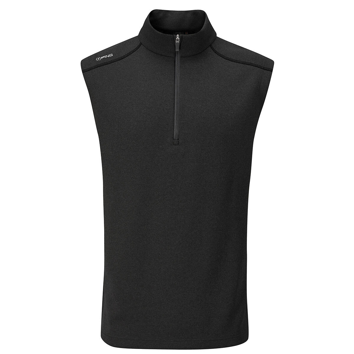 PING Men’s Ramsey Half Zip Golf Vest, Mens, Black, Large | American Golf