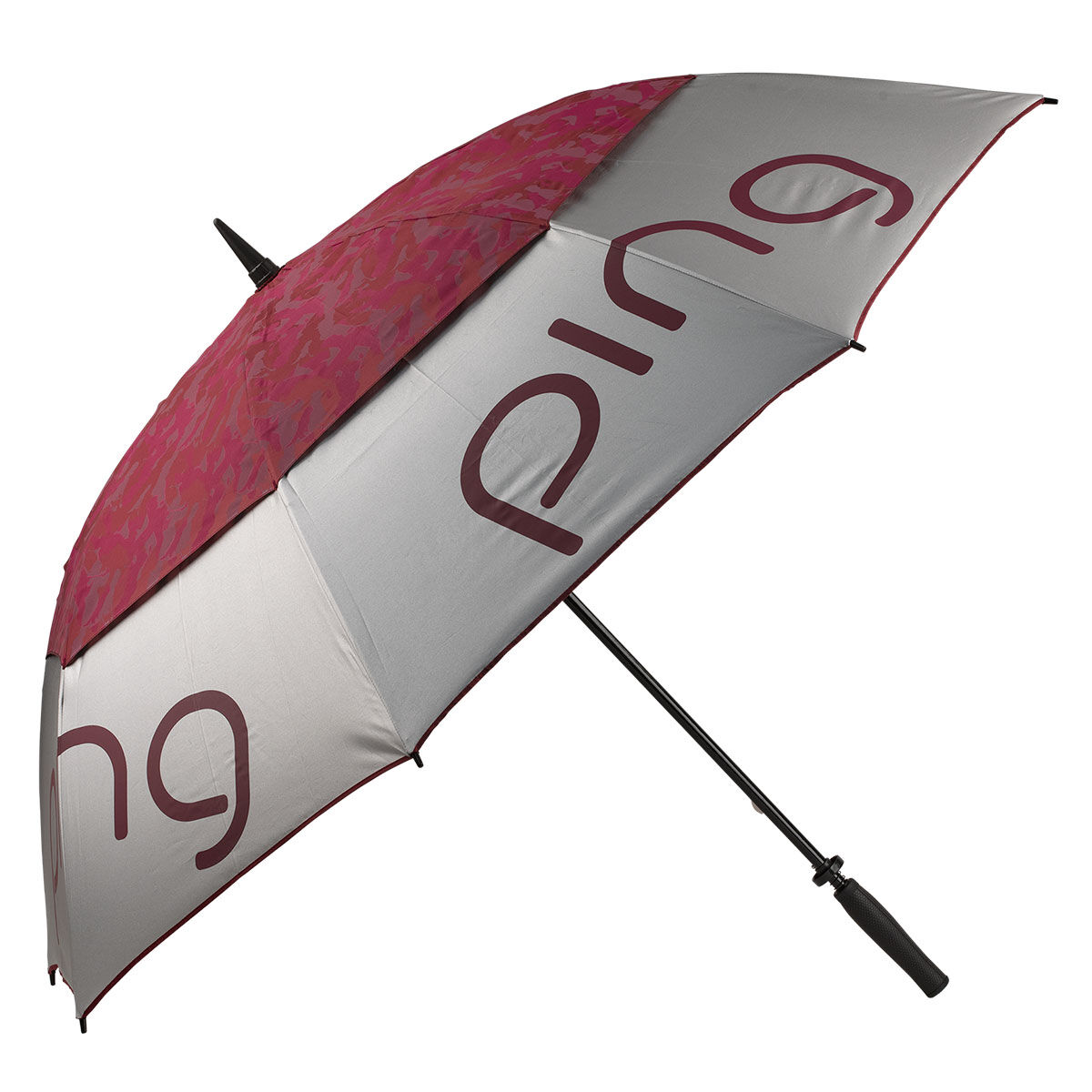 Ping Silver and Dark Red Umbrella, Size: 62" | American Golf