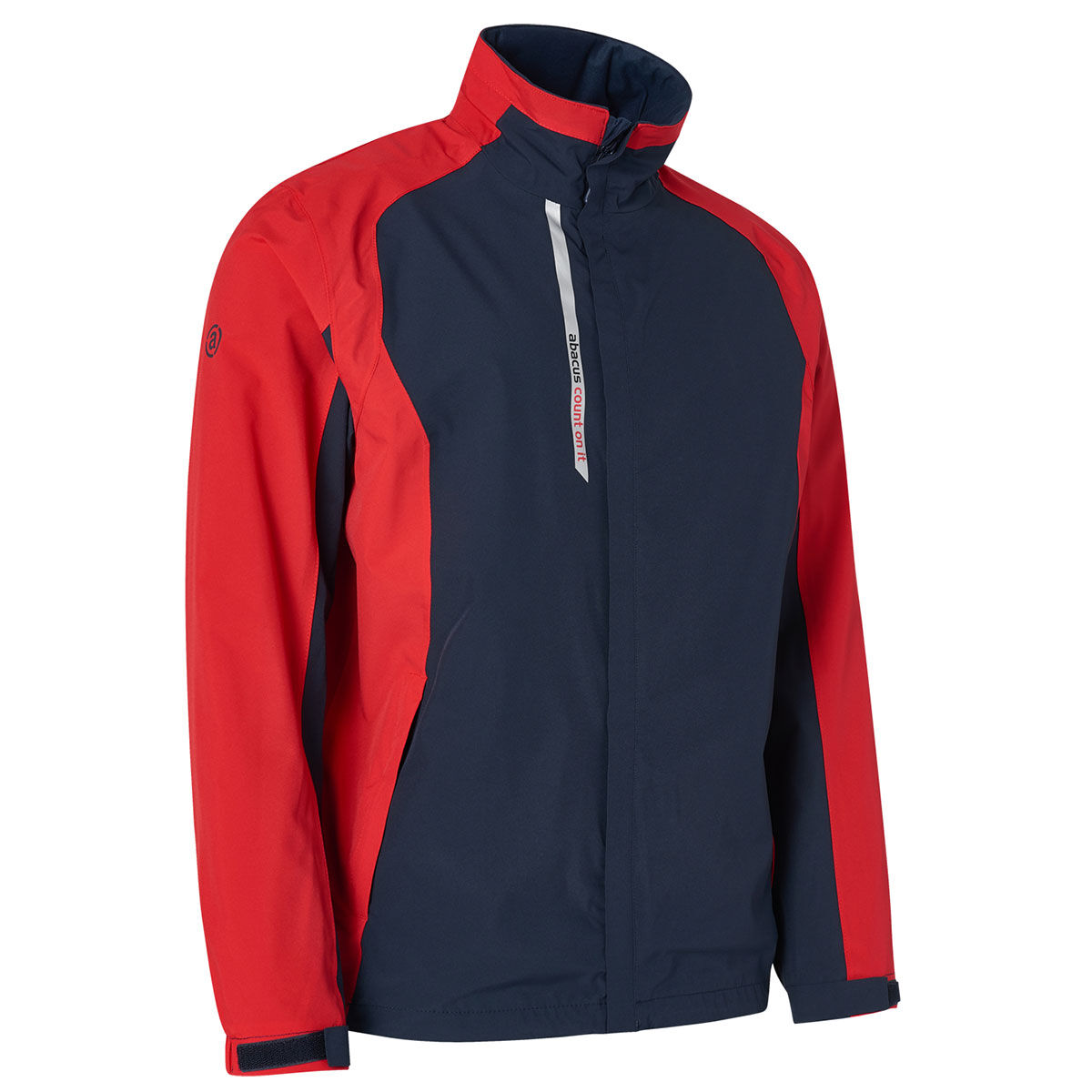 Abacus Mens Red and Navy Blue Waterproof Colour Block Links Rain Golf Jacket, Size: Small | American Golf