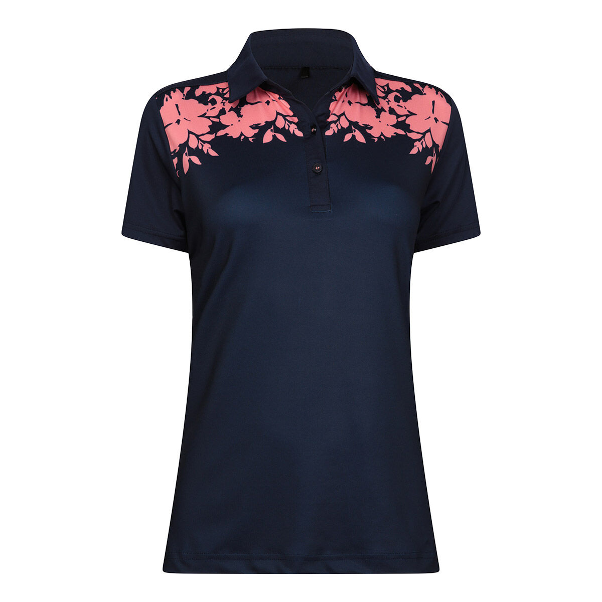 Stromberg Womens Dakota Print Stretch Golf Polo Shirt, Female, Peacoat/desert flower, 10 | American Golf