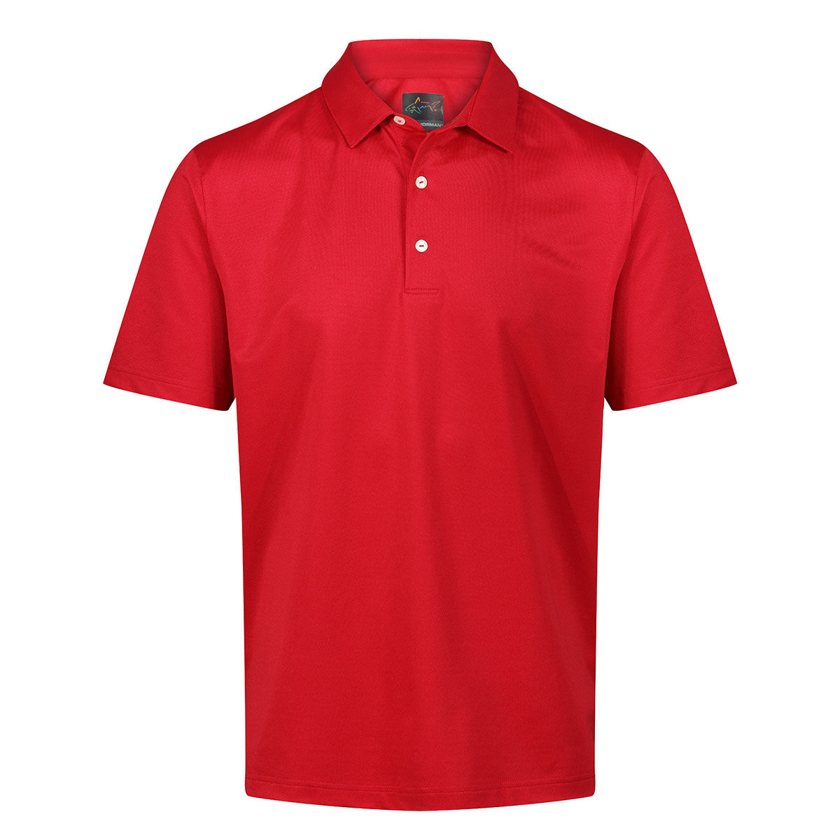Greg Norman Men’s Neck Logo Stretch Golf Polo Shirt, Mens, Cranberry, Large | American Golf