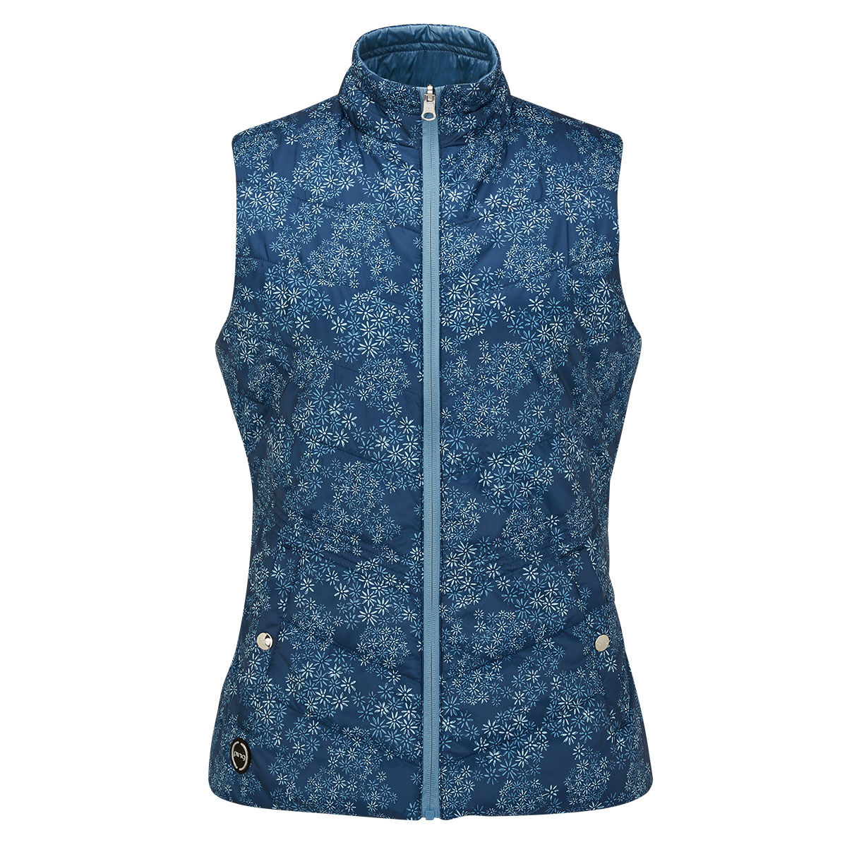 PING Women’s Blue and White Lightweight Lola Golf Gilet, Size: 10 | American Golf