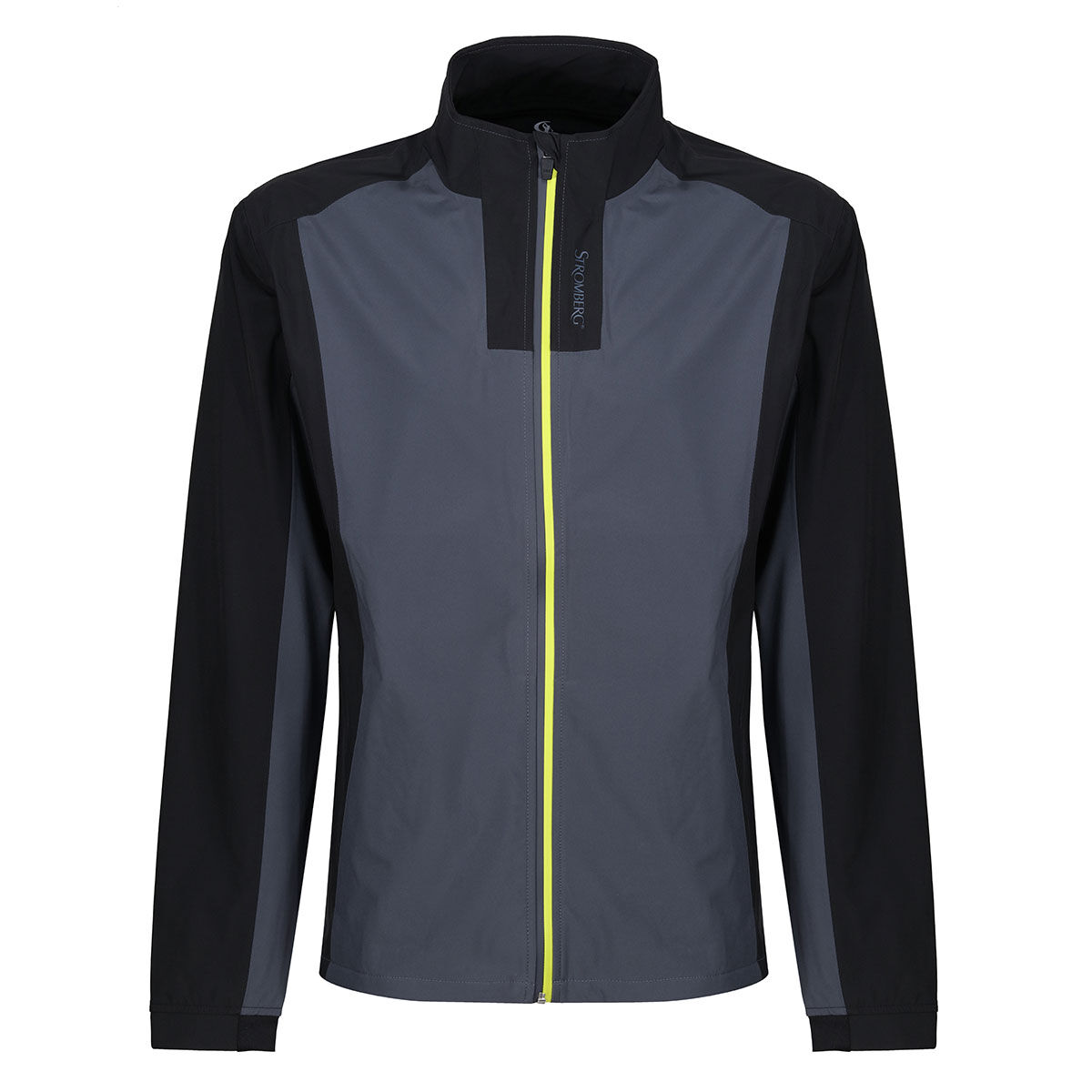 Stromberg Black and Grey Lightweight Colour Block Weather Tech Waterproof Golf Jacket, Size: Medium | American Golf