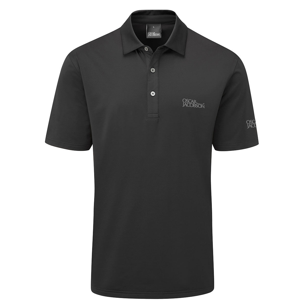Oscar Jacobson Mens Black Comfortable Chap Tour Golf Polo Shirt, Size: Small| American Golf
