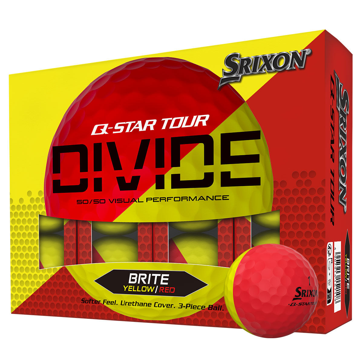 Srixon Q-Star Tour Divide 12 Golf Ball Pack, Mens, Yellow/red | American Golf