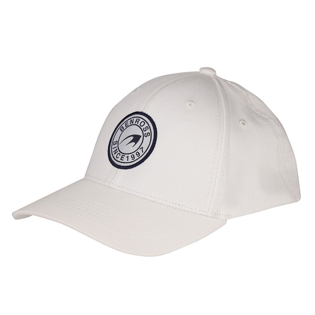 Benross Men’s White and Navy Blue Embroidered Established Patch Golf Cap | American Golf, One Size