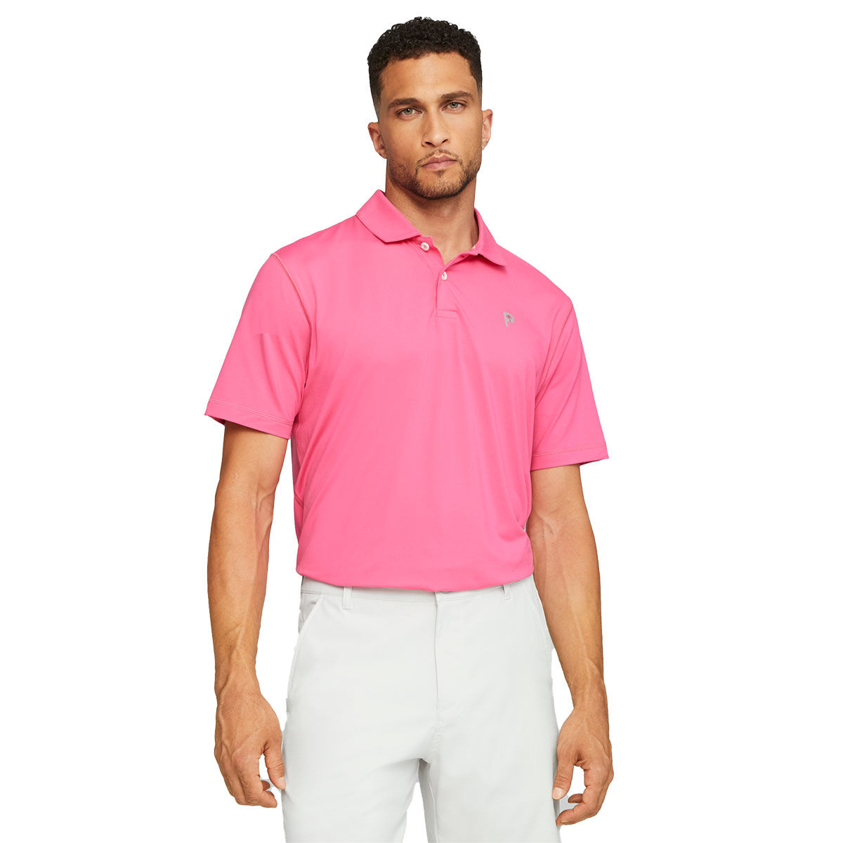 PUMA Golf Men’s Pink X Palm Tree Crew Golf Polo Shirt, Size: Medium | American Golf