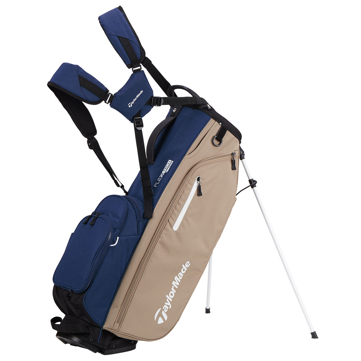 TaylorMade FlexTech Golf Stand Bag, Navy/tan | American Golf
