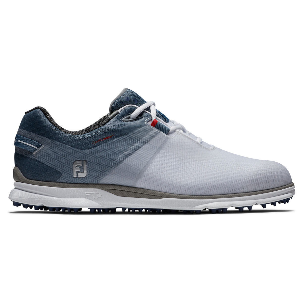FootJoy Men’s Pro SL Sport Waterproof Spikeless Golf Shoes, Mens, White/blue/red, 8.5, Regular | American Golf