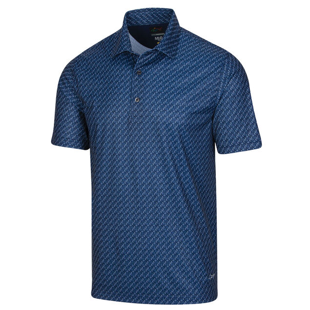 Greg Norman Men's Microlux ML75 Iron Print Golf Polo Shirt from ...