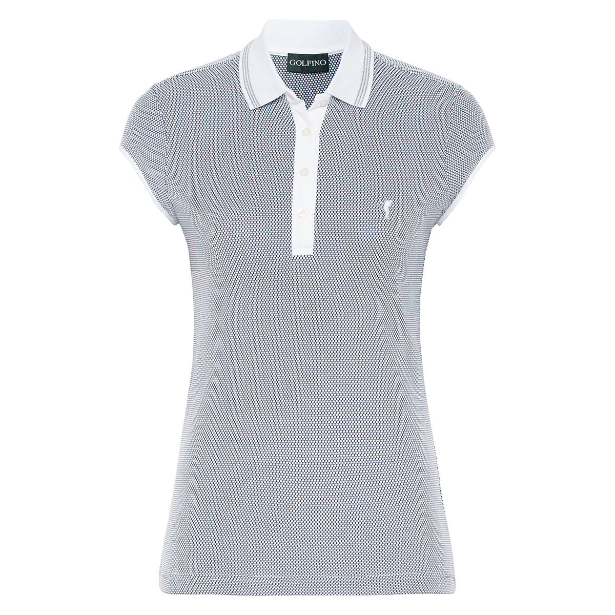 GOLFINO Womens Mercedes Cap Golf Polo Shirt, Female, Navy, 16 | American Golf