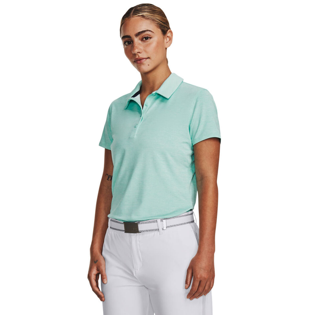 Under Armour Womens Playoff Golf Polo Shirt, Female, Neo turquoise/midnight/silver, Xs | American Golf