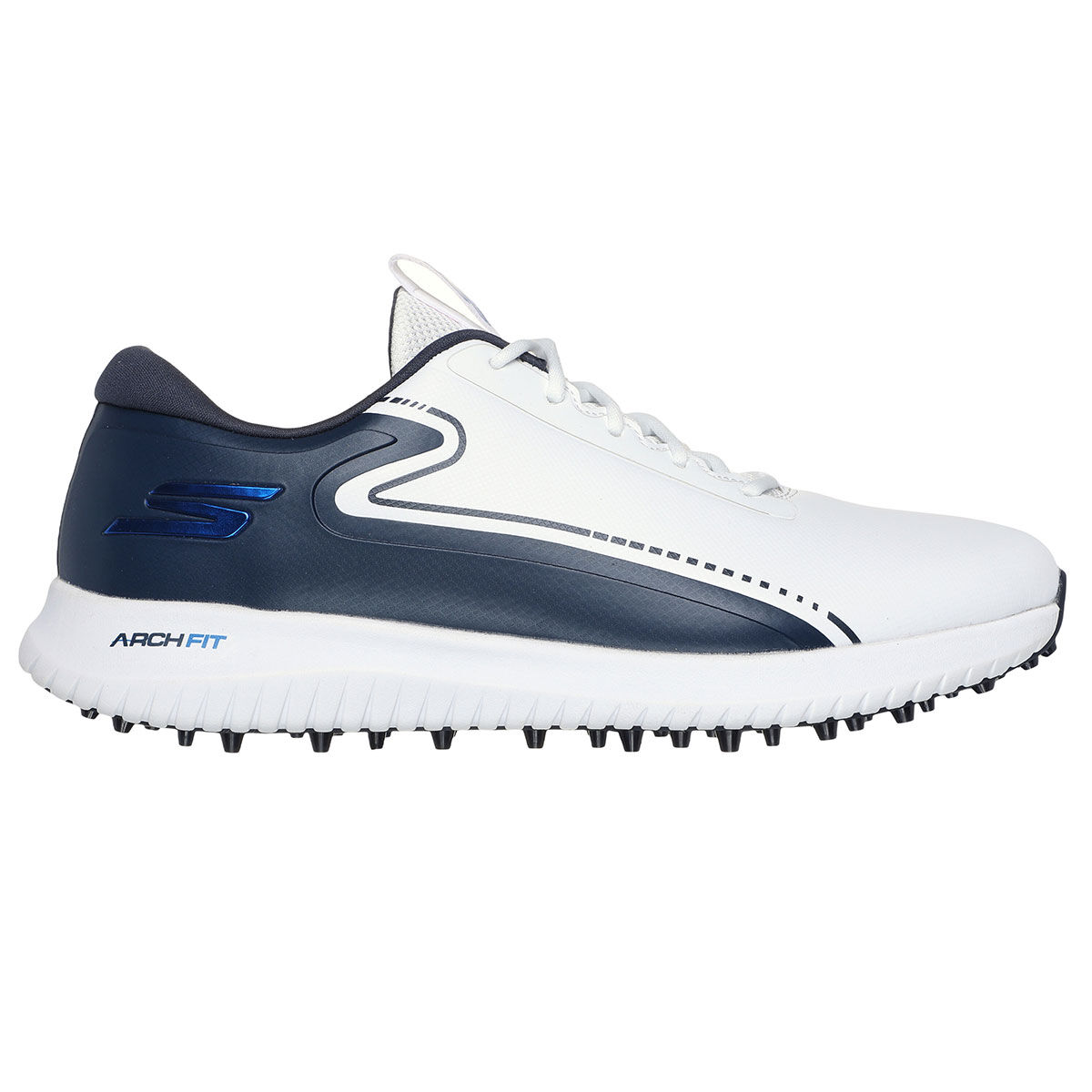 Skechers Men’s GO GOLF Max 3 Waterproof Spikeless Golf Shoes, Mens, White/navy, 10 | American Golf
