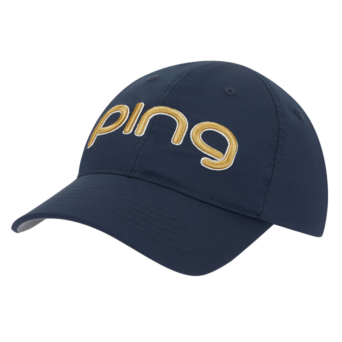 PING Women’s Navy Blue and Gold Embroidered G Le3 Tour Delta Golf Cap | American Golf, One Size