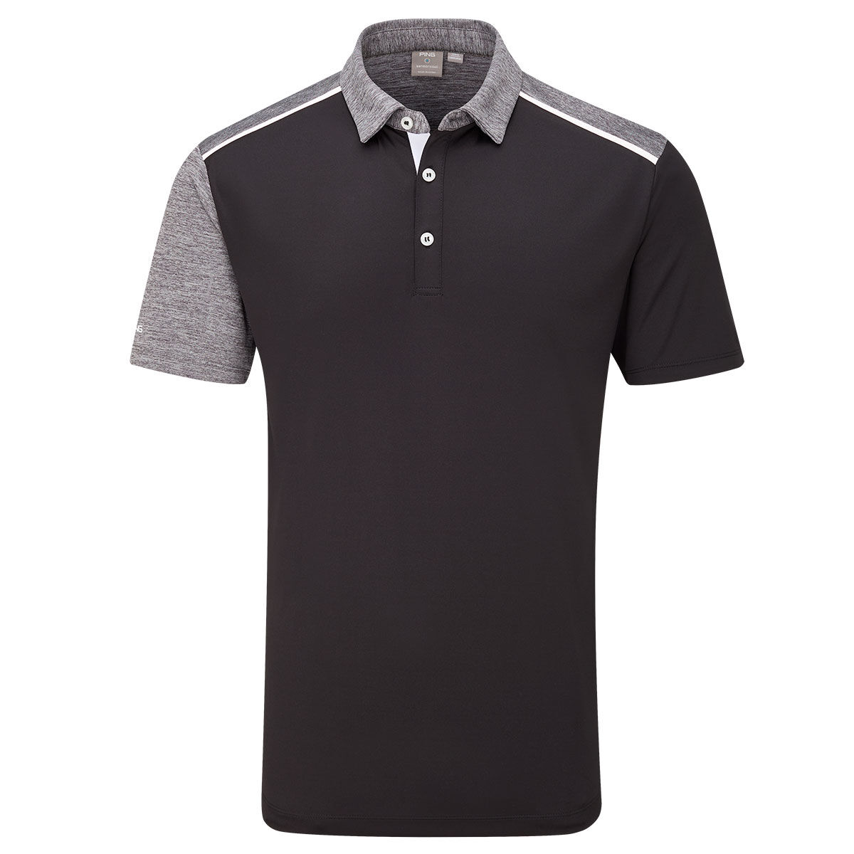 PING Men’s Mack Golf Polo Shirt, Mens, Black/charcoal, Xxl | American Golf