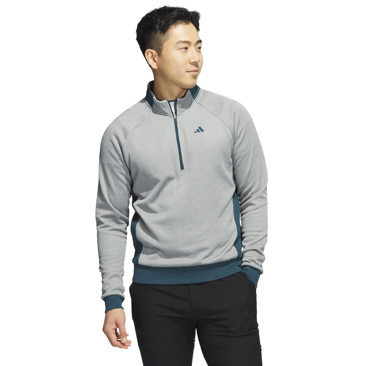 adidas Men’s DWR Quarter Zip Golf Mid Layer, Mens, Grey/ grey, Medium | American Golf