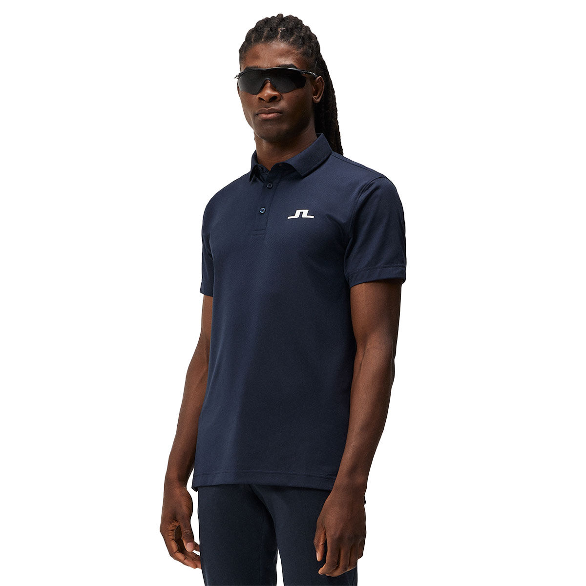 J.Lindeberg Men’s Bridge Golf Polo Shirt, Mens, Navy blue, Large | American Golf