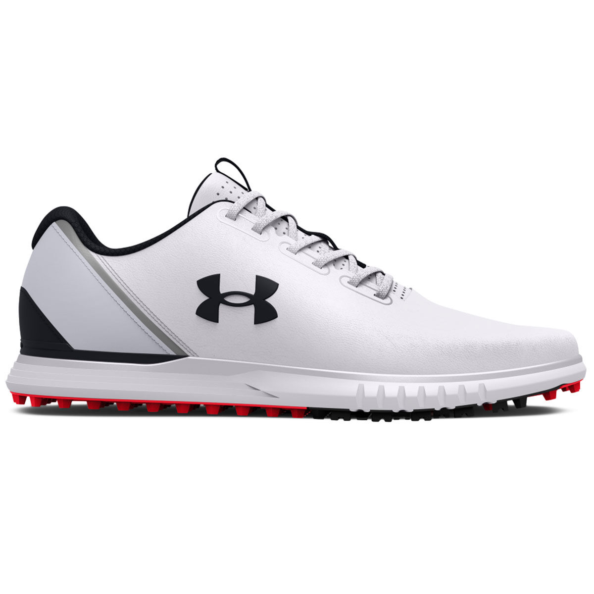 Under Armour Men’s Medal Waterproof Spikeless Golf Shoes, Mens, White/grey/black, 9 | American Golf