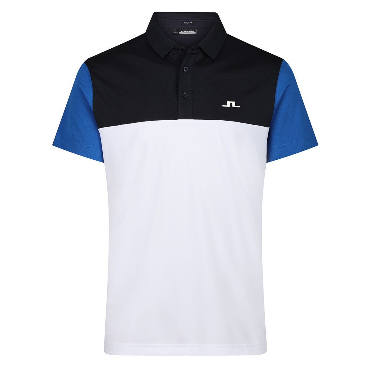 J.Lindeberg Men’s Keenan Colorblock Golf Polo Shirt, Mens, White/nautical, Large | American Golf