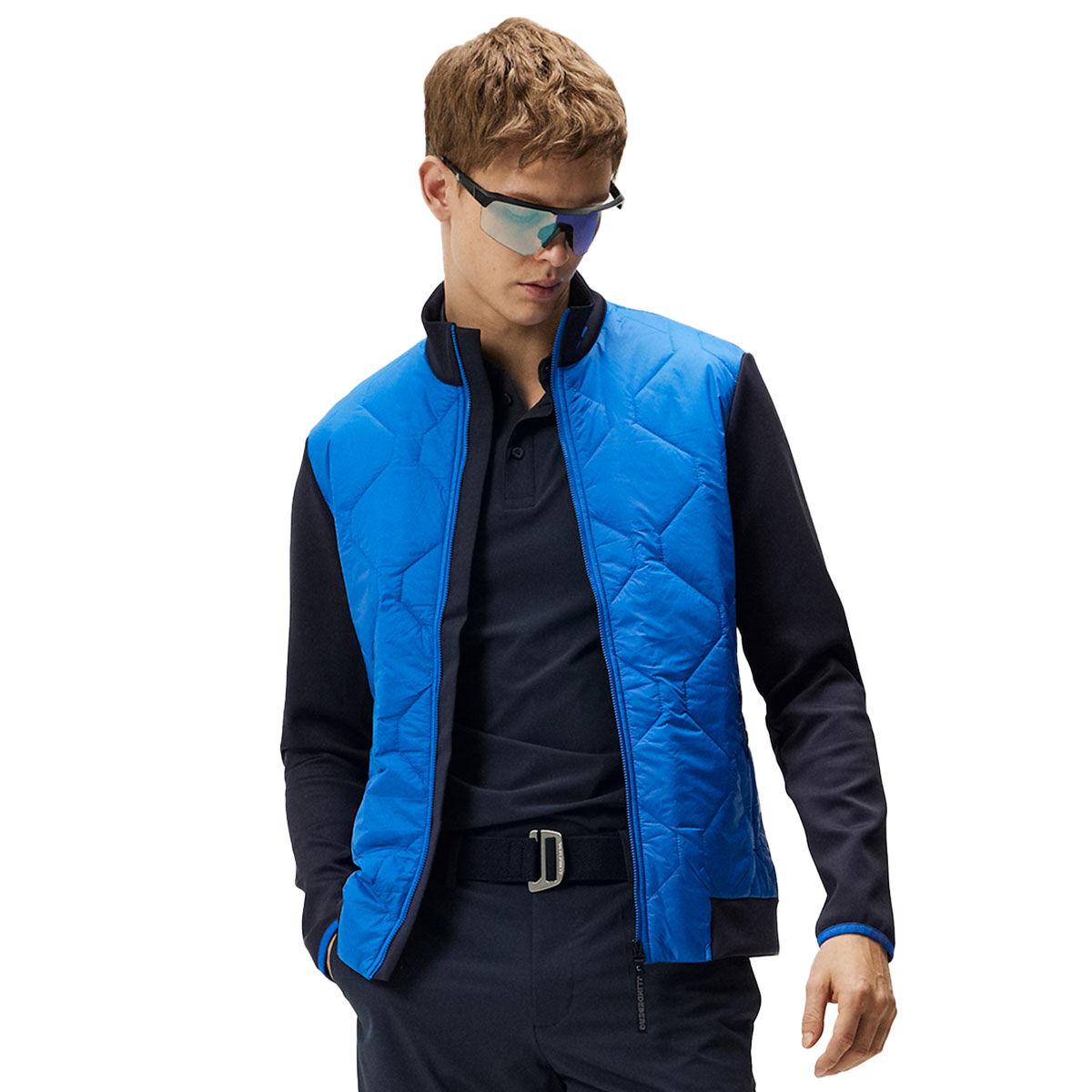 J Lindeberg J.Lindberg Men’s Quilt Hybrid Golf Jacket, Mens, Lapis blue, Small | American Golf