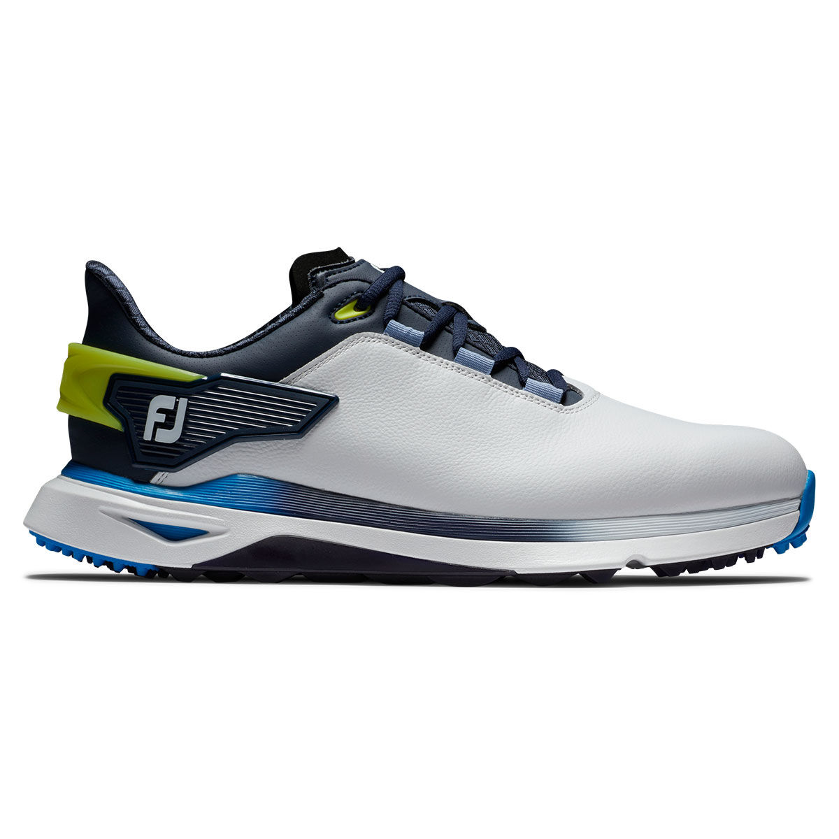FootJoy Men’s Pro SLX Spikeless Waterproof Golf Shoes, Mens, White/navy blue, 8, Regular | American Golf