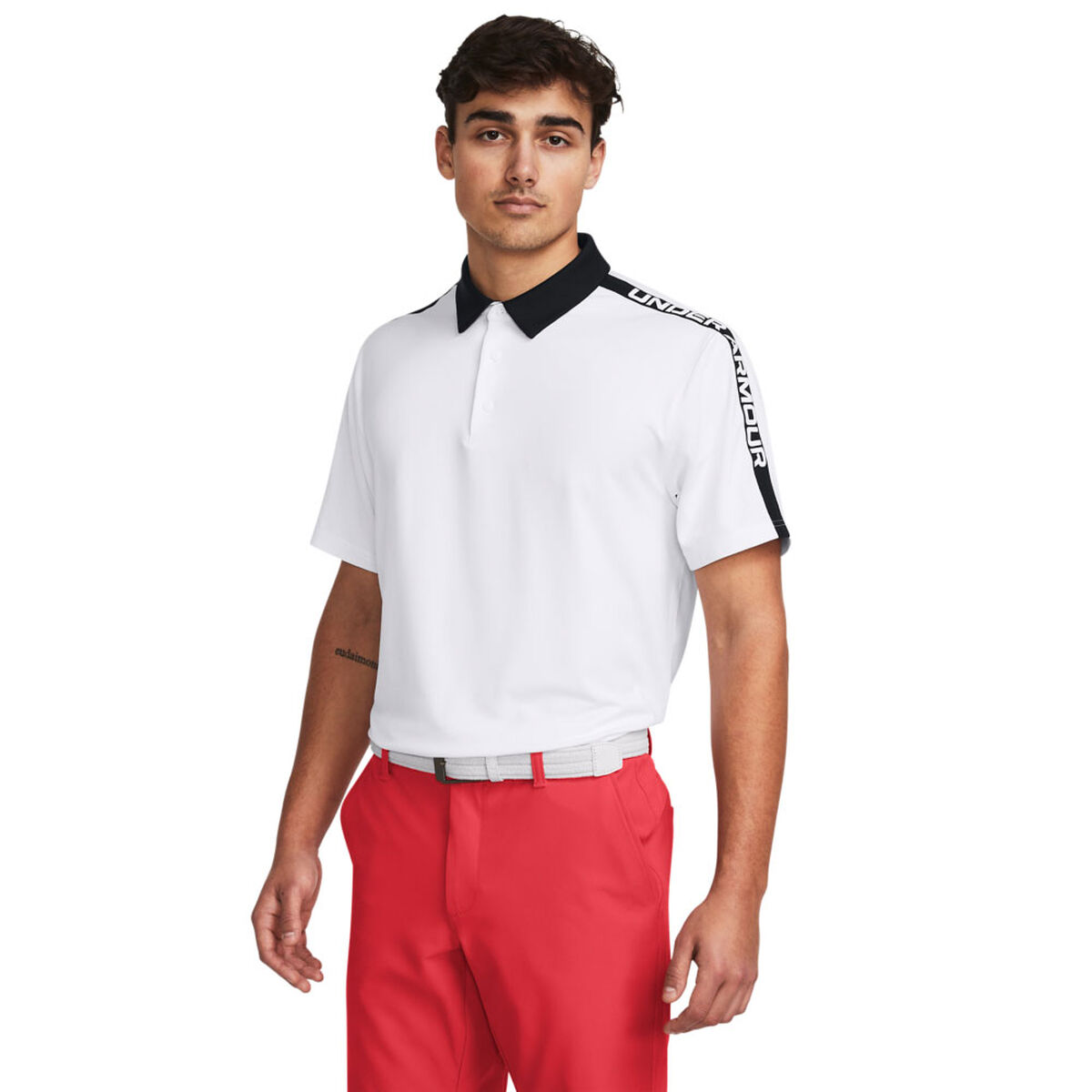 Under Armour Men’s Playoff 3.0 Striker Golf Polo Shirt, Mens, White, Large | American Golf