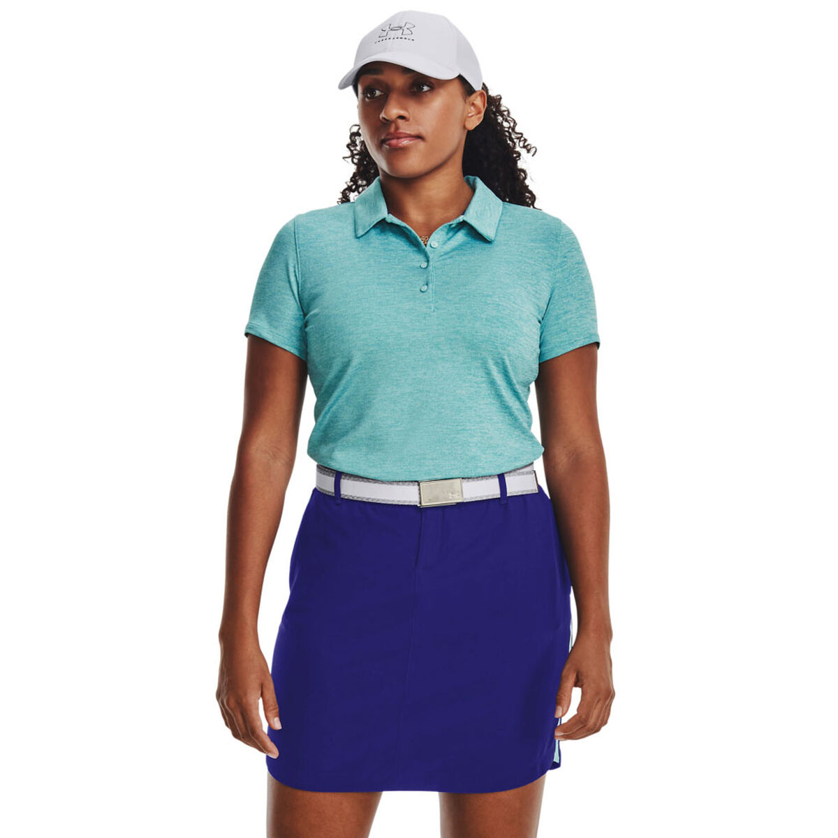 Under Armour Womens Playoff Golf Polo Shirt, Female, Blue foam/white/met silver, Medium | American Golf