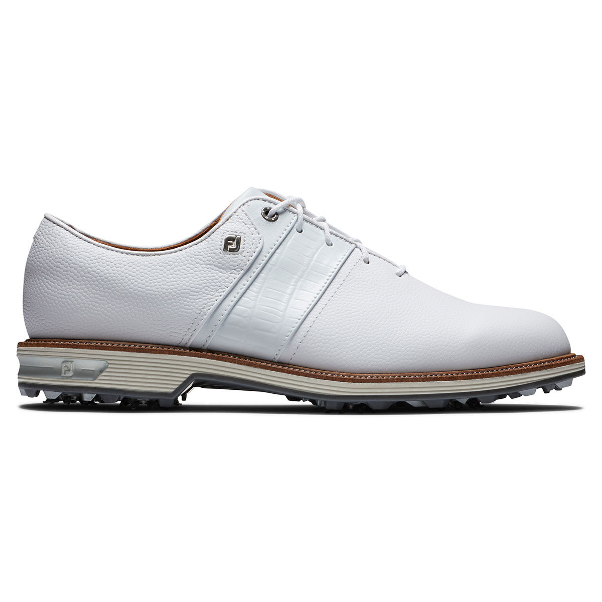 FootJoy Men’s Premiere Packard Waterproof Spiked Golf Shoes, Mens, White, 9, Regular | American Golf