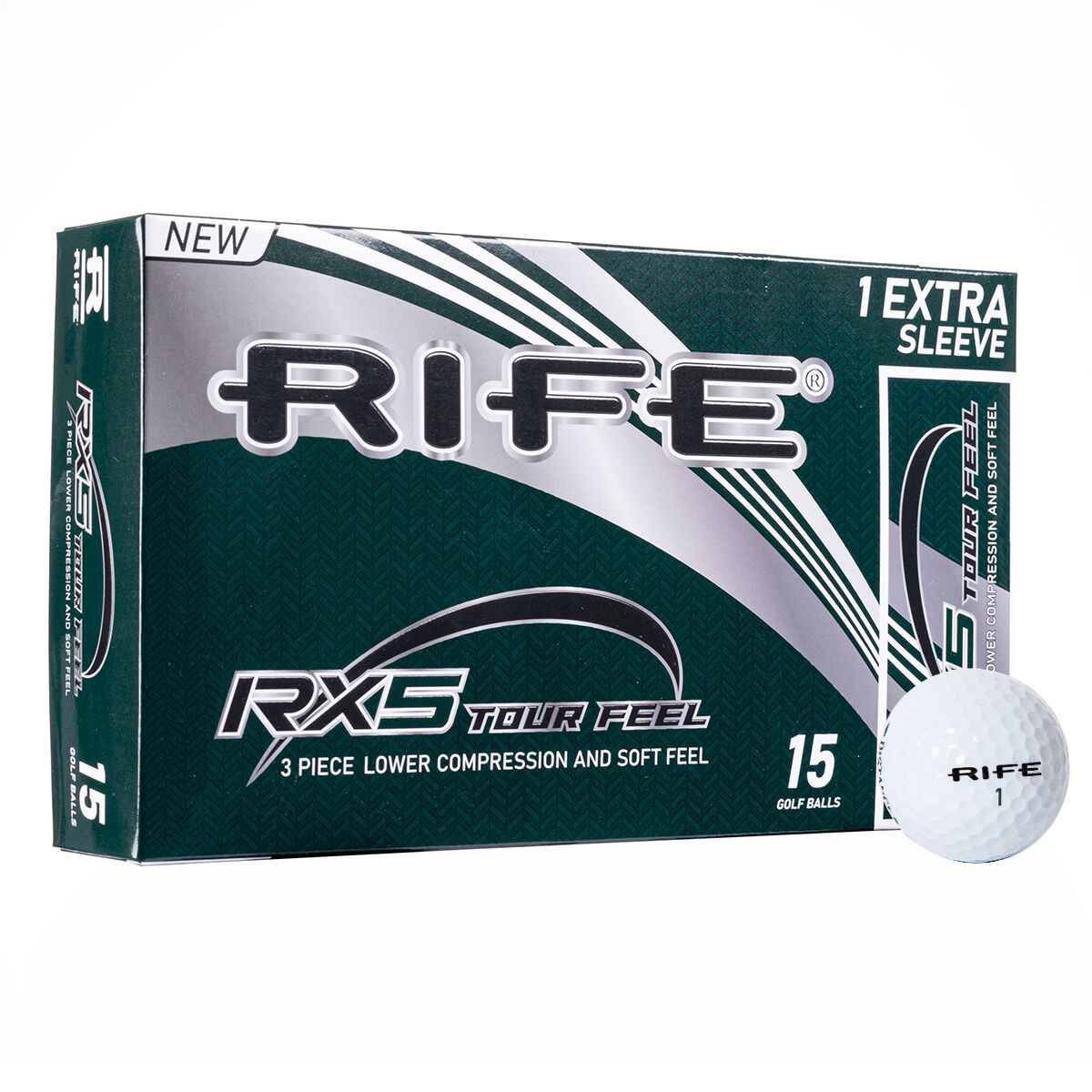 Rife White Dimple RX5 Tour Feel Bonus 15 Golf Balls Pack, Size: One Size | American Golf