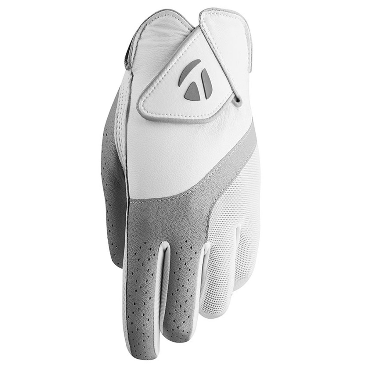 TaylorMade Womens White And Grey Kalea Left Hand Golf Glove, Size: L | American Golf