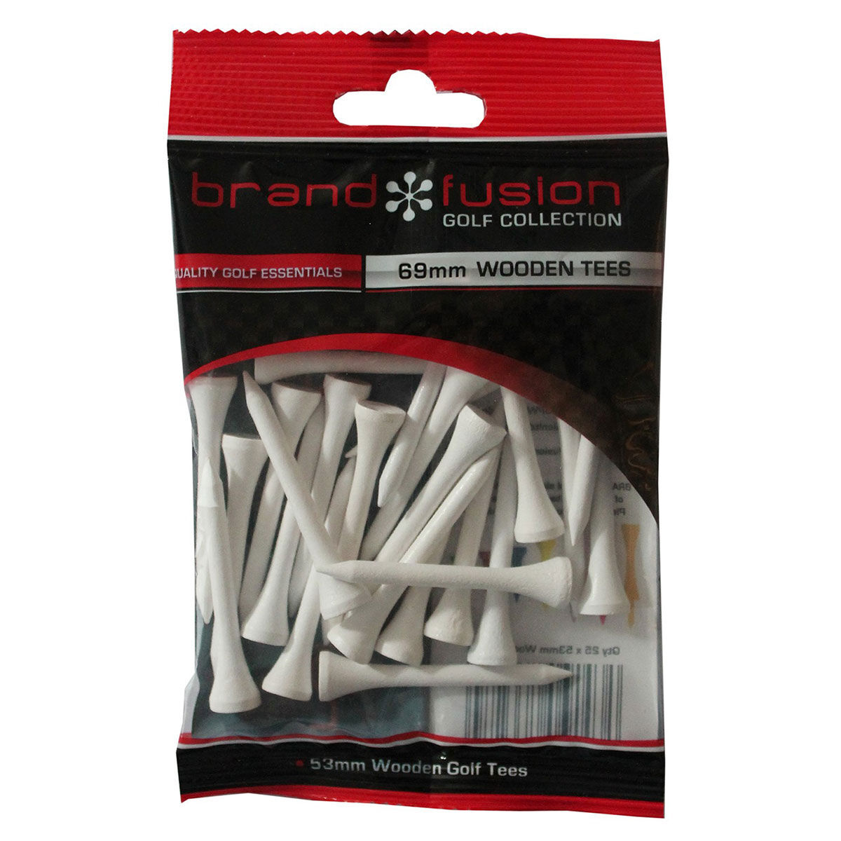 Brand Fusion BrandFusion White Pack of 20 Wooden Golf Tees, Size: 69mm | American Golf