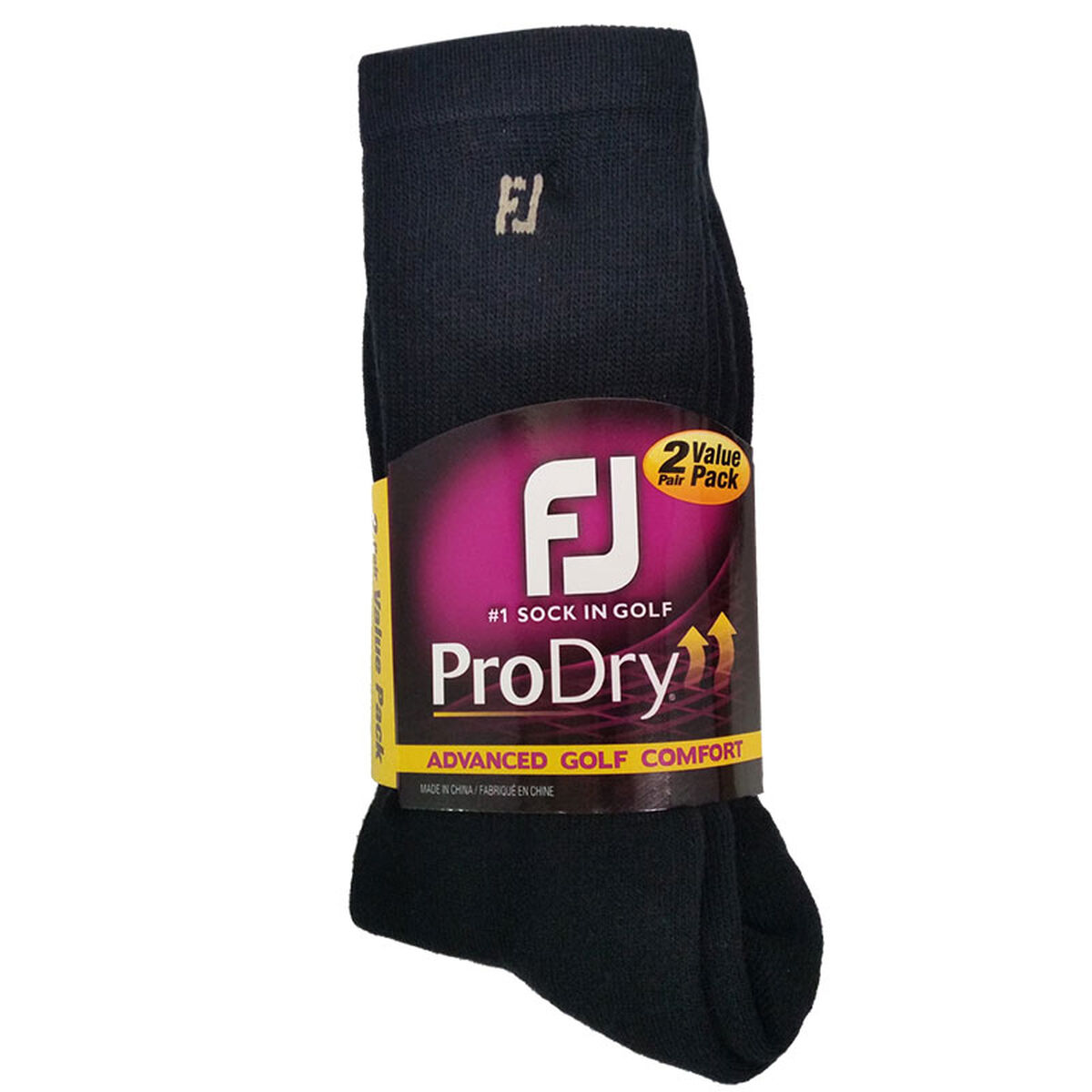 FootJoy Men’s ProDry Golf Socks - 2 Pack, Mens, Black, One size | American Golf