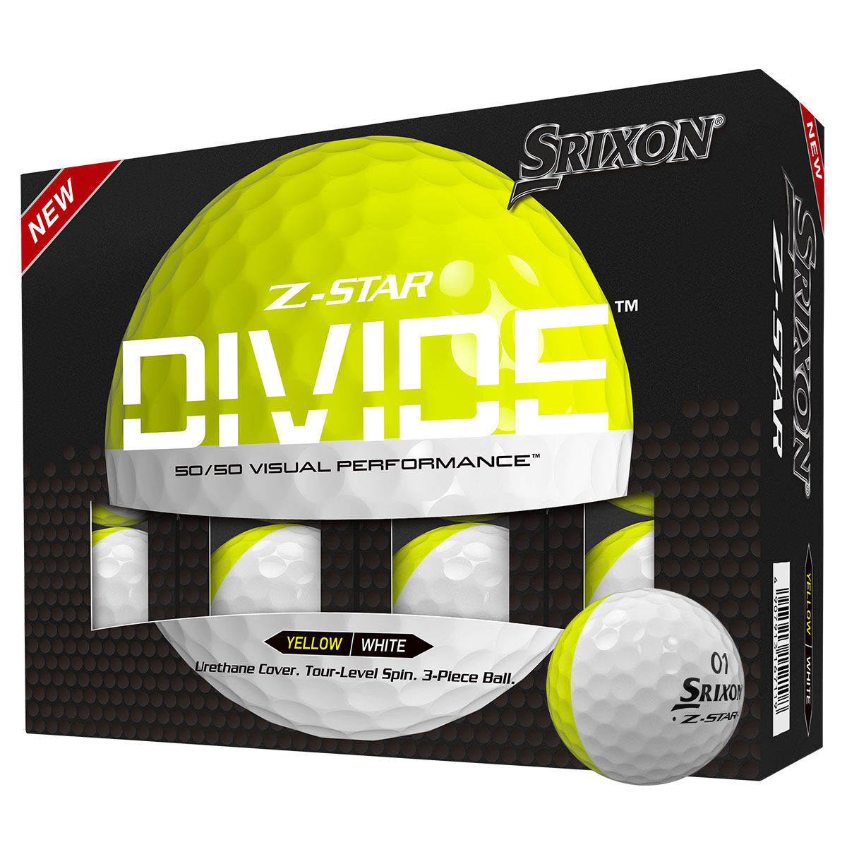 Srixon Z-Star Divide 12 Golf Ball Pack, Mens, White/yellow | American Golf