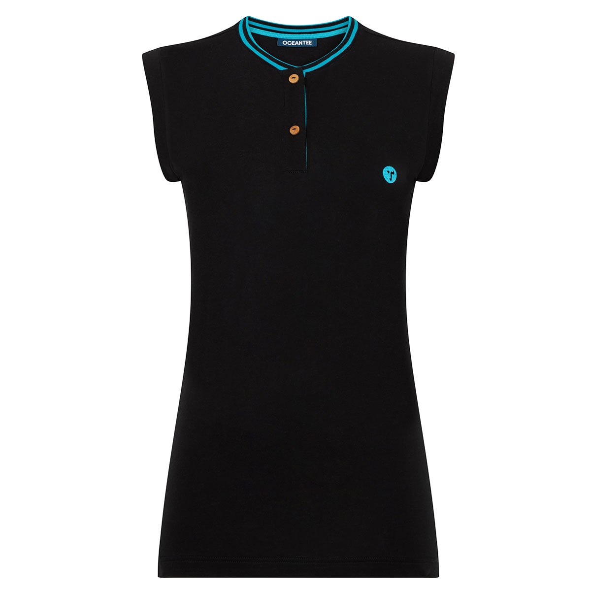Ocean Tee Womens Oceanic Sleeveless Breathable Golf Polo Shirt, Female, Black, Small | American Golf