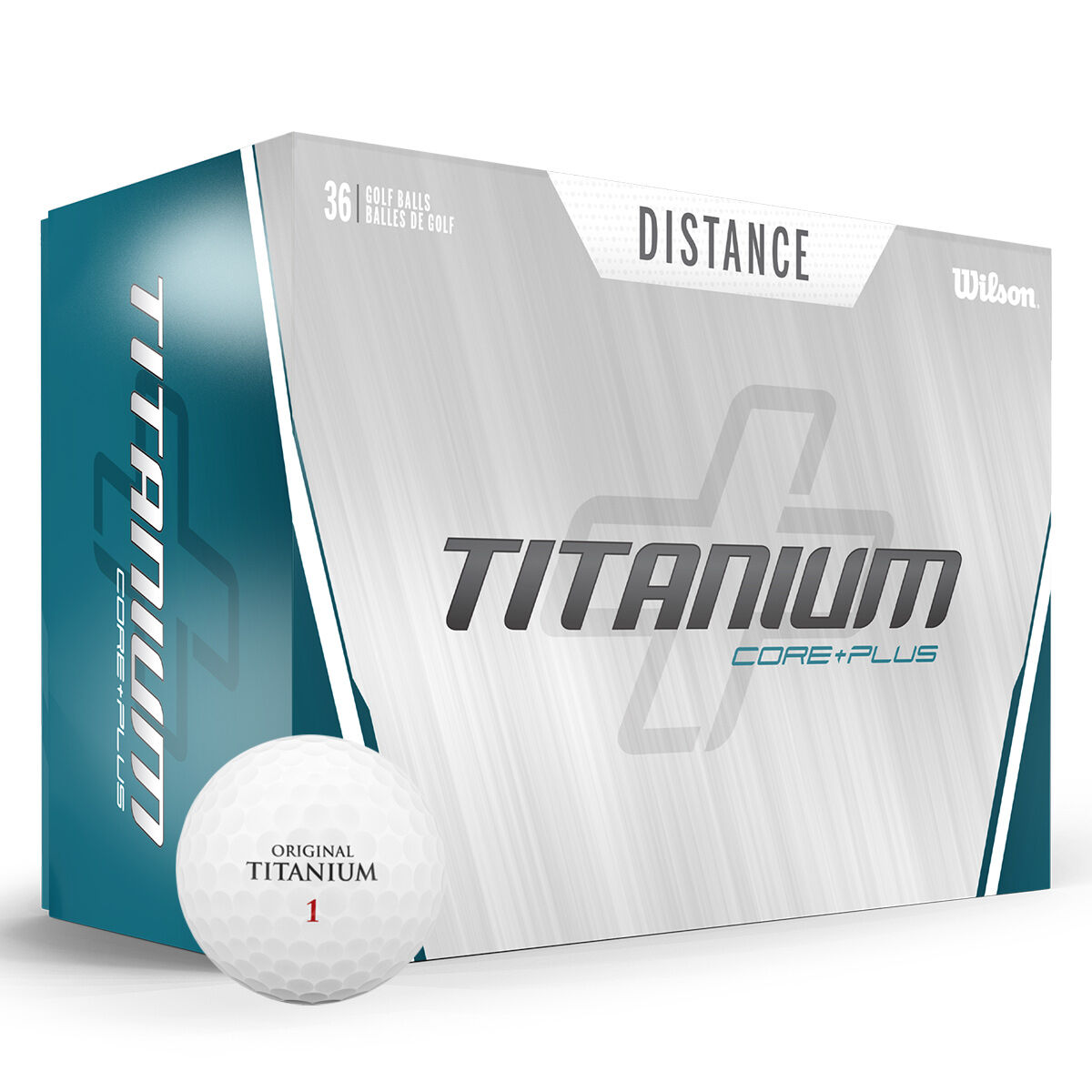 Wilson Titanium Core + Plus 36 Golf Ball Pack, Mens, White | American Golf