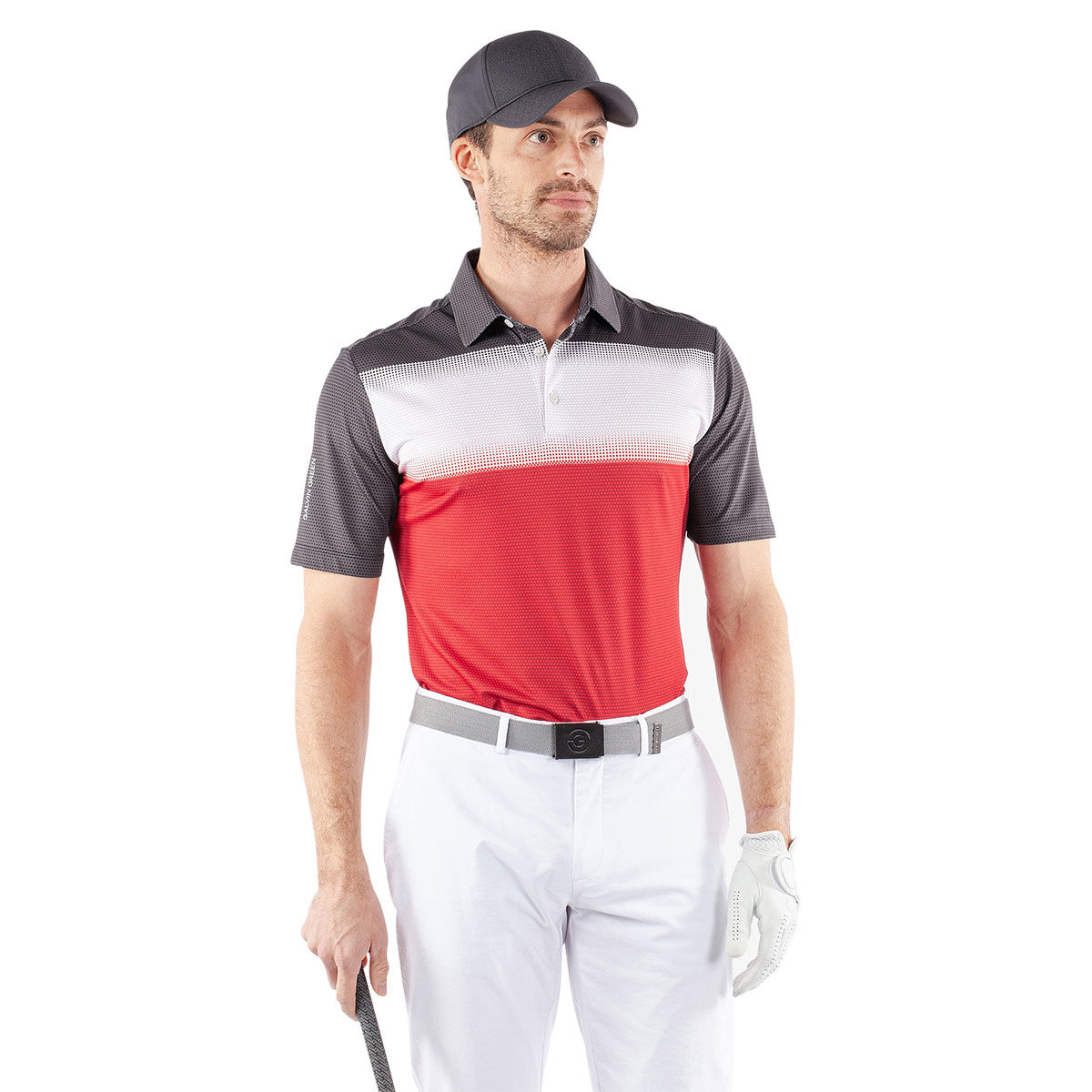 Galvin Green Men’s Mo Golf Polo Shirt, Mens, Red/white/black, Large | American Golf
