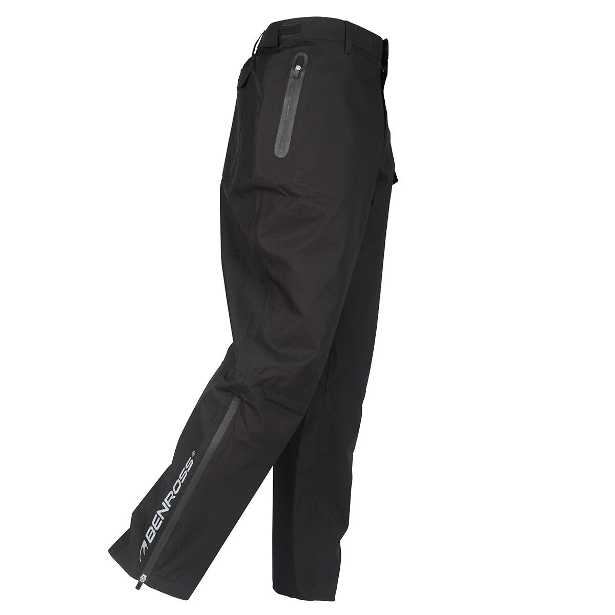 Benross Mens Black Lightweight Hydro Pro X Waterproof Regular Fit Golf Trousers, Size: 38 | American Golf