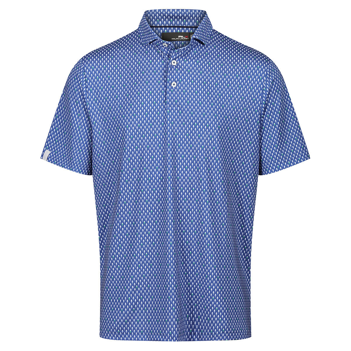 Ralph Lauren Men’s Print Custom Slim Fit Performance Golf Polo Shirt, Mens, Royal navy, Medium | American Golf