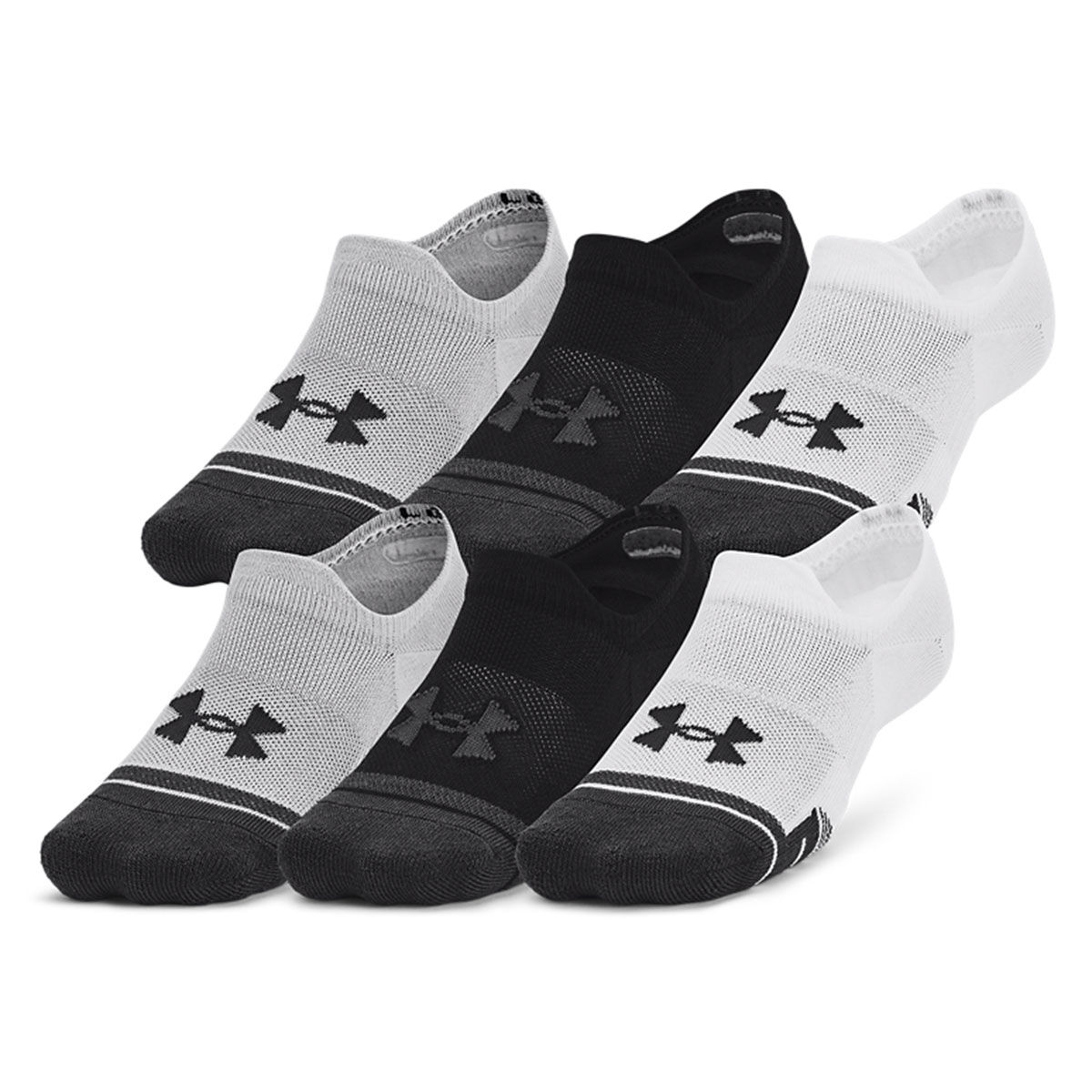 Under Armour Men’s Performance Tech Ultra Low Tab 3 Pair Pack Golf Socks, Mens, Mod gray/white, 7.5-12 | American Golf