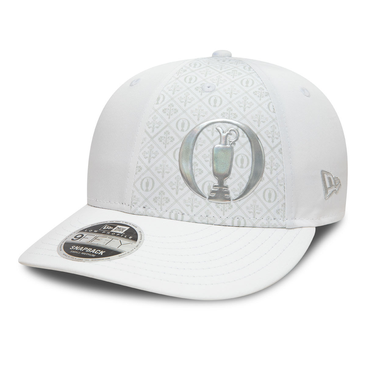 New Era Mens White Comfortable Heritage LP9Fifty The Open Golf Cap, Size: Small/Medium | American Golf