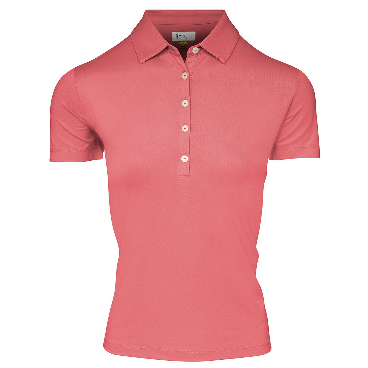 Greg Norman Womens Coral Shark Logo Golf Polo Shirt, Size: Small| American Golf