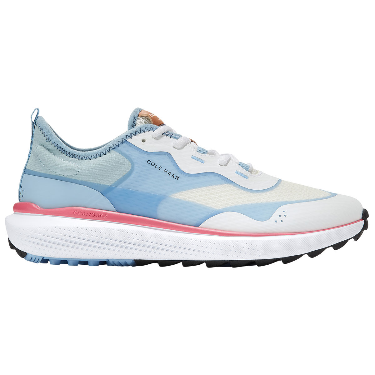 Cole Haan Womens ZG Golf Fairway Spikeless Golf Shoes, Female, White/blue/coral, 4 | American Golf