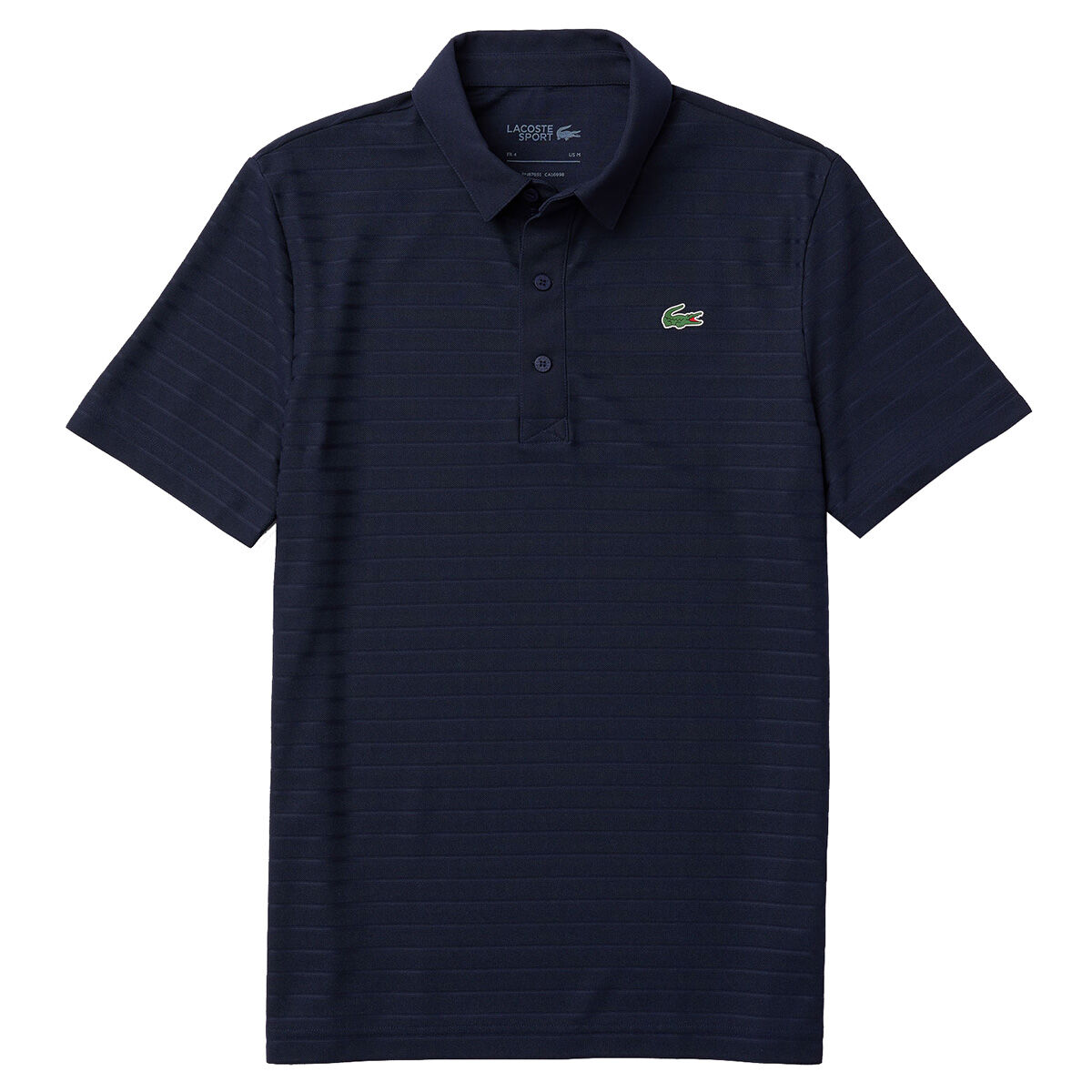 Lacoste Men’s SPORT Fine Stripe Golf Polo Shirt, Mens, Navy blue, Small | American Golf