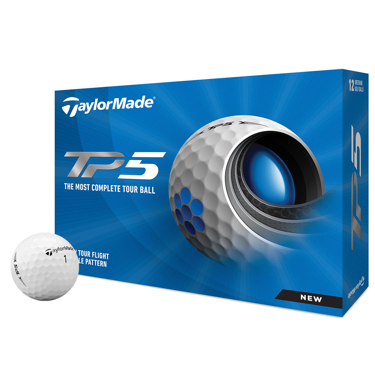 TaylorMade TP5 12 Golf Ball Pack, Male, White, One Size | American Golf