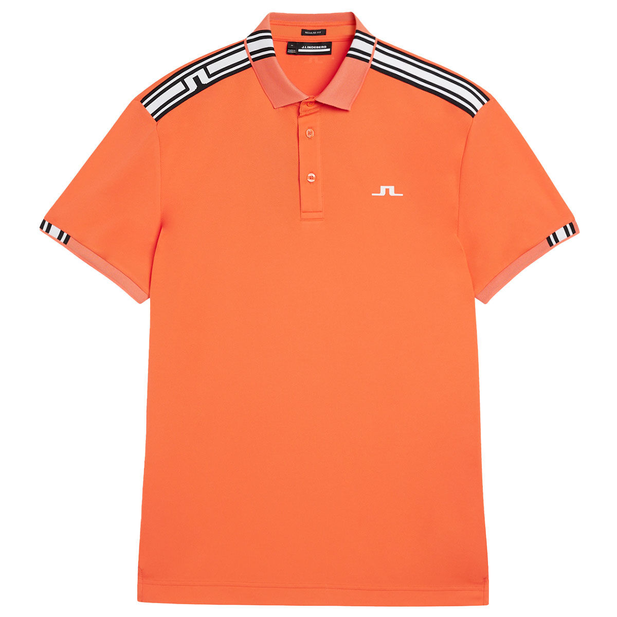 J.Lindeberg Men’s Ian Golf Polo Shirt, Mens, Hot coral, Small | American Golf