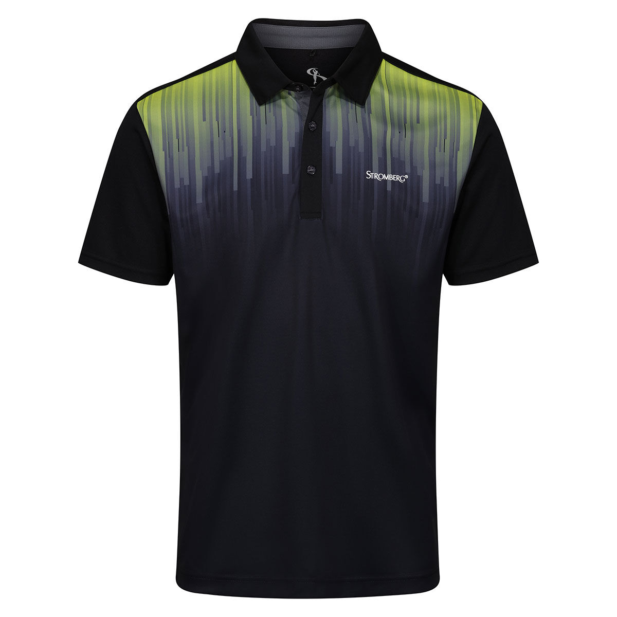 Stromberg Men’s Black and Green Vinson Stretch Golf Polo Shirt, Size: Small | American Golf