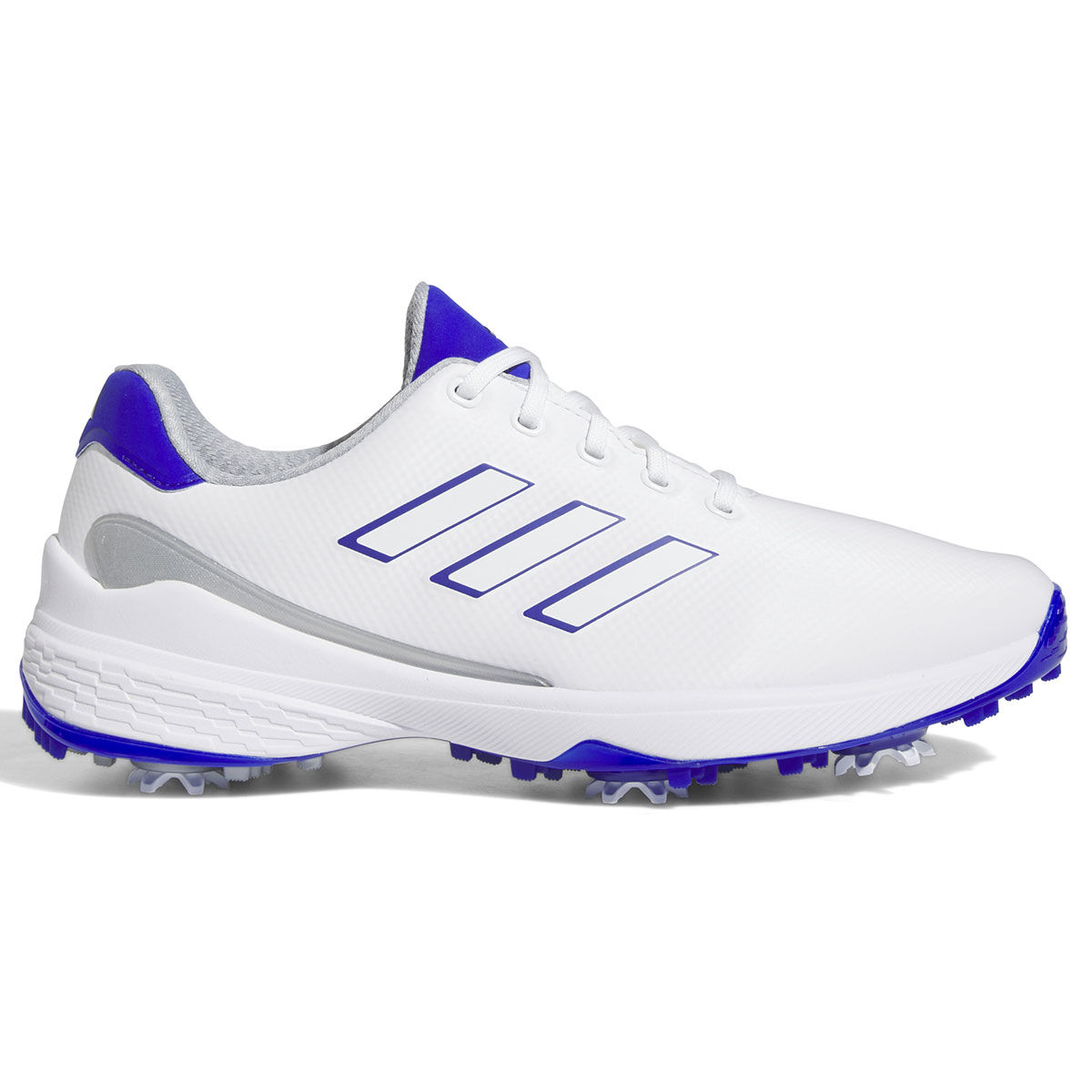 adidas Men’s ZG23 Waterproof Spiked Golf Shoes, Mens, White/blue fusion/lucid blue, 9 | American Golf