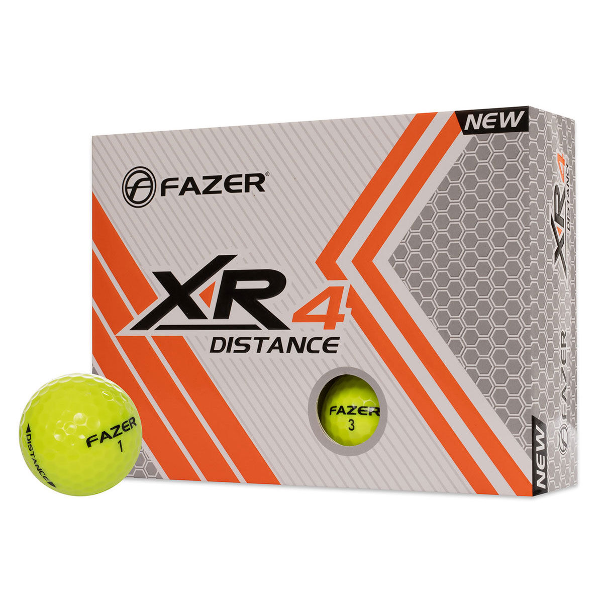 Fazer XR4 Distance 12 Golf Ball Pack, Male, Yellow, One Size | American Golf